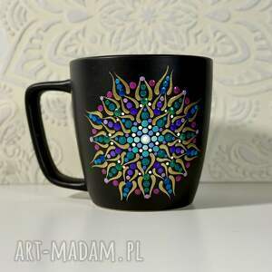Kubek ceramiczny z ręcznie malowaną mandalą 400 ml - Misty Day