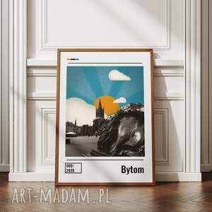 plakat bytom 50x70cm, kolaż, surrealizm, miasto, architektura