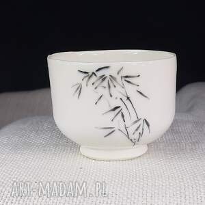 ceramika czarka - młody bambus 3 porcelanowa do herbaty lub sake