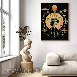 plakaty plakat kobieta kolaż astrologia - format 40x50 cm