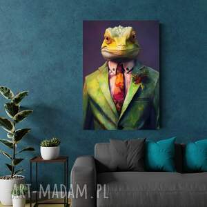portret hipsterskiego kameleona - wydruk na płótnie 50x70 cm b2