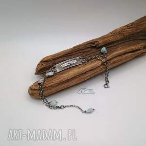 z larimarem, bransoletka z kamieniem, larimar, srebro 925