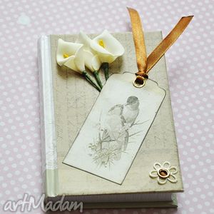 prezent na święta, romantyczny notes ptaki kwiaty, scrapbooking