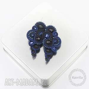 kolczyki soutache lispiro dark sapphire - Kavrila