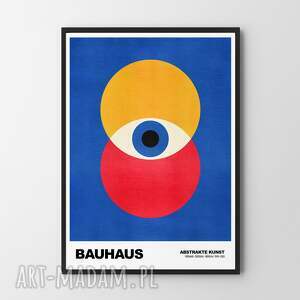 plakat bauhaus niebieski - format A4 domu, wnętrza