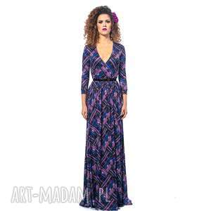 milita nikonorov brigitte maxi - violet mix krata elegancka, wygodna