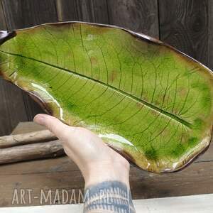 Prezent Ceramiczna patera, talerz - liść (c901)
