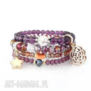 handmade zestaw bransoletek - purple set