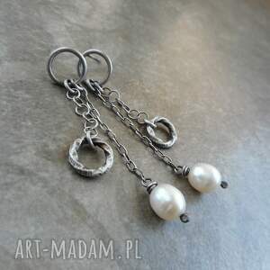 zwiewne perły, kolczyki z perłami, srebro, srebrne kolczyki, prezent dla kobiety