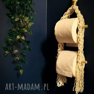 handmade wieszaki uchwyt wieszak na papier toaletowy podwójny boho