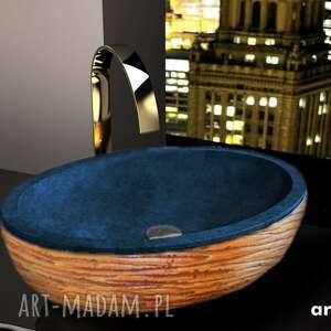 sahara - artystyczna umywalka nablatowa ze złotą strukturą, reczna sztuka