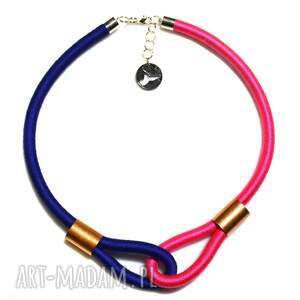 handmade naszyjniki multicolor /navy blue & pink/