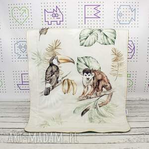 handmade pokoik dziecka kocyk minky 75x100 wild safari animals