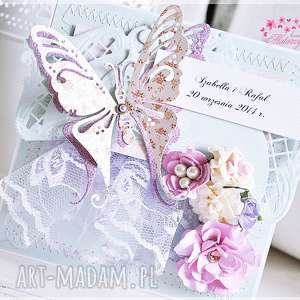 handmade scrapbooking kartki kartka ślubna shabby chic w pudełku