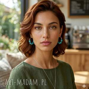 Koła Howlit De Lux Turkus, kolczyki sztyfty wiszące