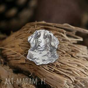 broszki pies berneńczyk broszka - przypinka ze srebra, srebrna