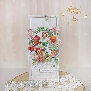 Kobieca kartka urodzinowa, prezent na urodziny Cooking