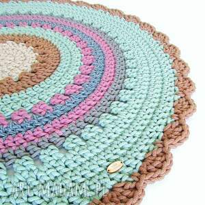 dywan etnika 93cm ze sznurka, dywany kolorowe bawełny
