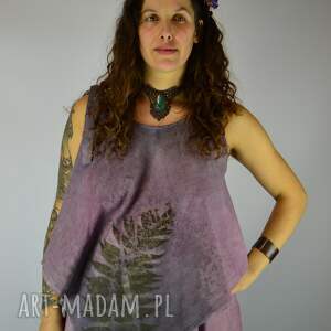 Barwiona roślinami Dzika Bluzka Łąka o Brzasku, ekskluzywna odzież