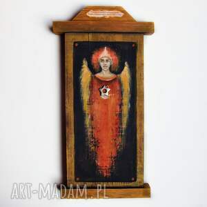 anioł imuria iv, obraz na desce, ręcznie malowany drewna