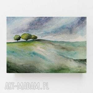 Pejzaż akwarela A5 - praca sygnowana Rembrandt (bez ramy)