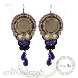 germanica violet soutache kolczyki - Kavrila biżuteria