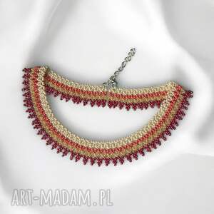 Prezent Naszyjnik koralikowy boho etniczny rękodzieło