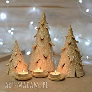 dekoracja świąteczna choinki ceramiczne, zestaw świąteczny, prezent