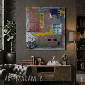 Intuicyjnie 6 - abstrakcyjny obraz na płótnie 110x100 cm
