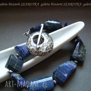 handmade głębia oceanu bransoletka z lapisu lazuli i srebra