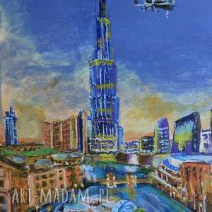 fly dubai obraz krajobraz, obrazy na plotnie, recznie malowane azja