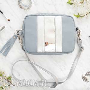 ręcznie wykonane torebki alice box bag (grey&silver)