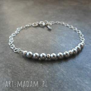 bransoletka z perełkami, srebro 925, delikatna biżuteria, biżuteria srebrna