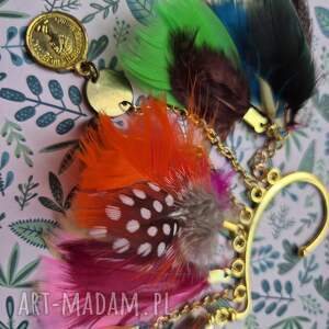 klipsy nausznica piora kolory boho - box x1 w stylu na jedno ucho