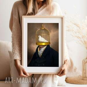 plakat w złotej klatce - format 30x40 cm złotem