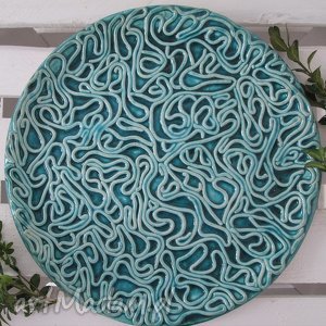 handmade ceramika turkusowa patera ceramiczna