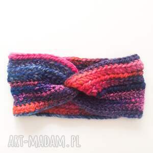 święta upominek Kolorowa zimowa opaska na głowę, ręcznie robiona
