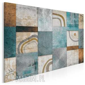 obraz na płótnie - abstrakcja mozaika kwadraty geometryczny 70x50 cm 13901