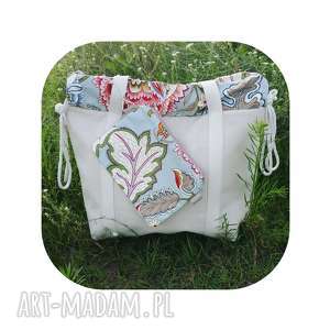 shopperbag płótno worek kwiaty ornament saszetka, torba bawełna, boho