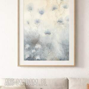 obraz akwarelowy mglista łąka akwarela kwiaty format a3