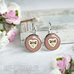 kolczyki z serduszkami, serce romantyczny prezent
