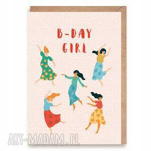 kartka urodzinowa b - day girl urodziny, 100 lat