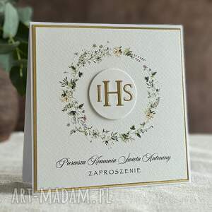 Eleganckie zaproszenia komunijne wzór 18, pierwsza komunia