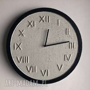 ręczne wykonanie zegary zegar betonowy handmade z betonu biały złoty czarny 45cm vintage