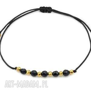 czarna bransoletka szczęścia ochrona turmaliny turmalin kamienie