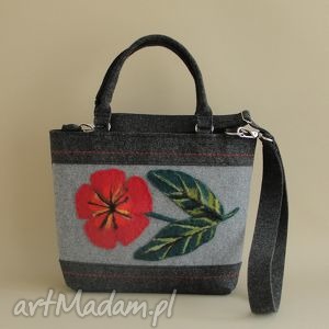 handmade na ramię torebka z kwiatem