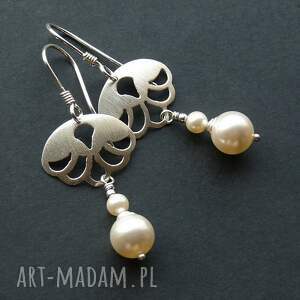 srebrne kolczyki z perłami