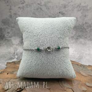ręcznie zrobione bransoletka chainmaille - zielony jadeit
