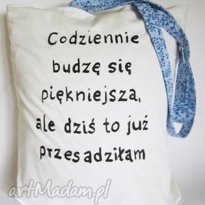 handmade torba z ręcznie wykonanym rysunkiem/ napisem