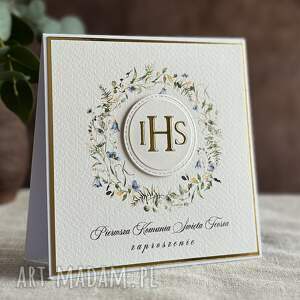 eleganckie zaproszenia komunijne wzór 55, pierwsza komunia
